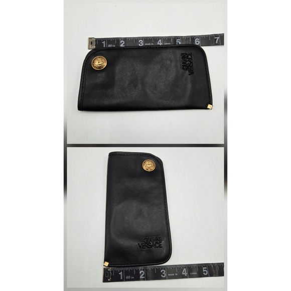 Gianni Versace Vintage Black Leather Medusa Head Eyewear Sunglasses Case Italy - Picture 4 of 7